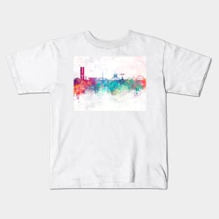 Brasilia skyline in watercolor Kids T-Shirt